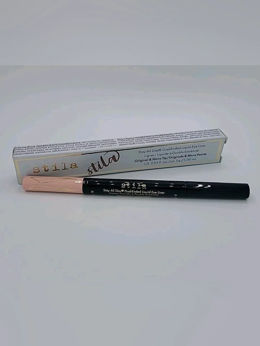 NIB STILA Stay All Day Dual Ended Liquid Eyeliner - Intense Black/Kitten Kosmo